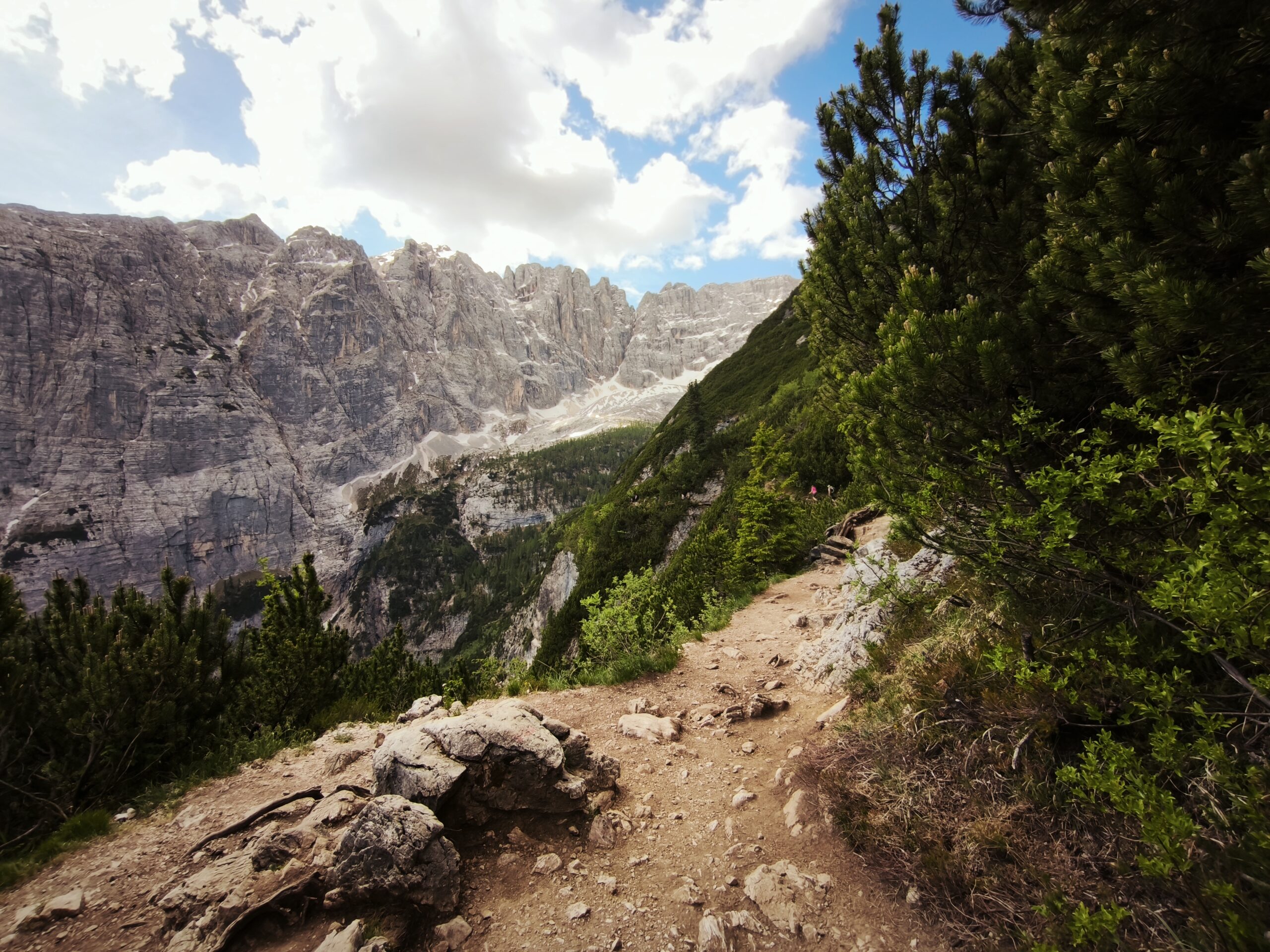 Razgled na poti tik preden pot znova zavije v gozd proti Lago di Sorapis
