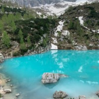 Lago di Sorapis turkizno jezero pohod Dolomiti